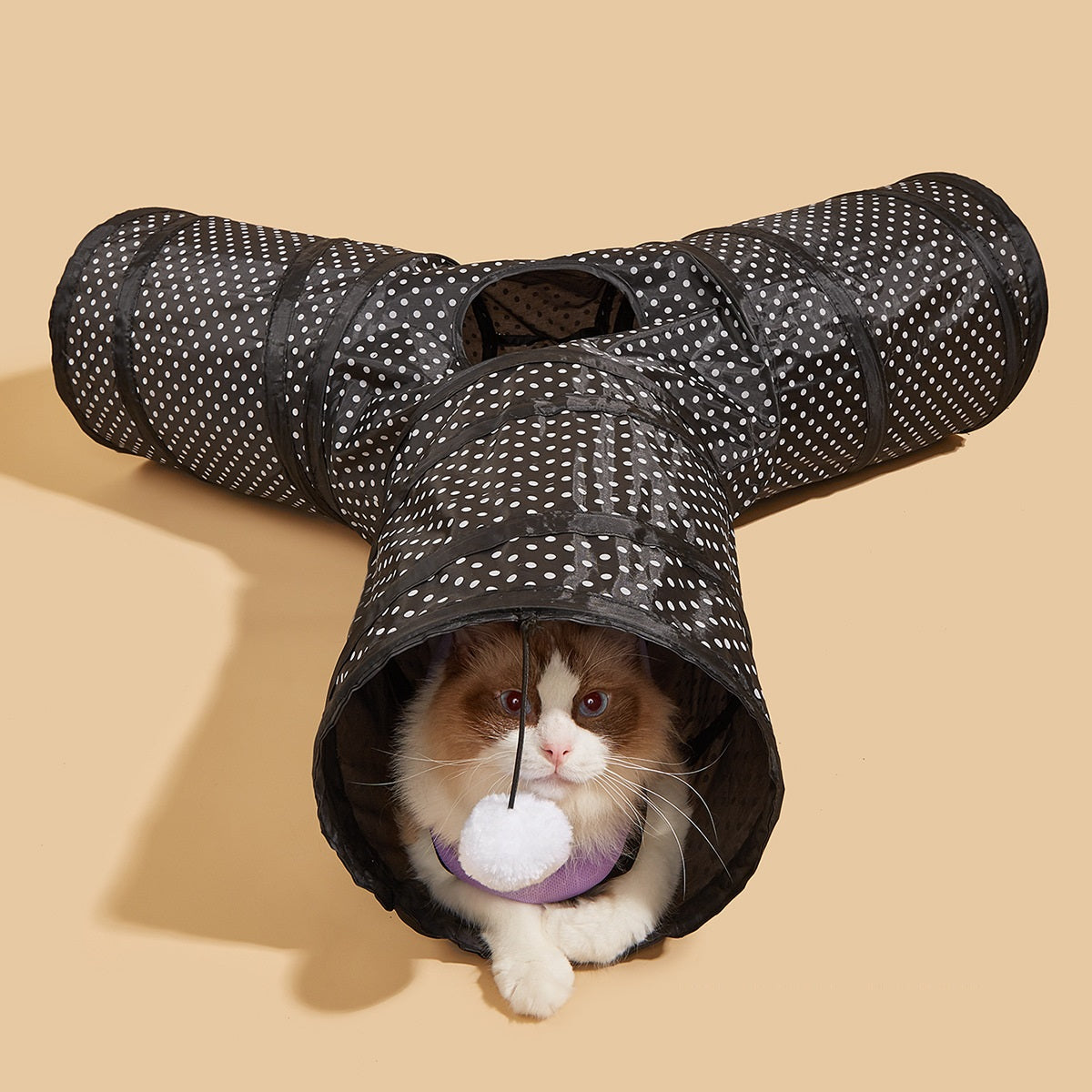Enhance Your Cat's Playtime with Our Collapsible Tunnel Interactive Pet Toy